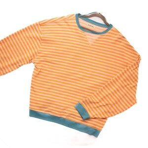 We The Free Orange and Teal Striped Sweatshirt NWOT